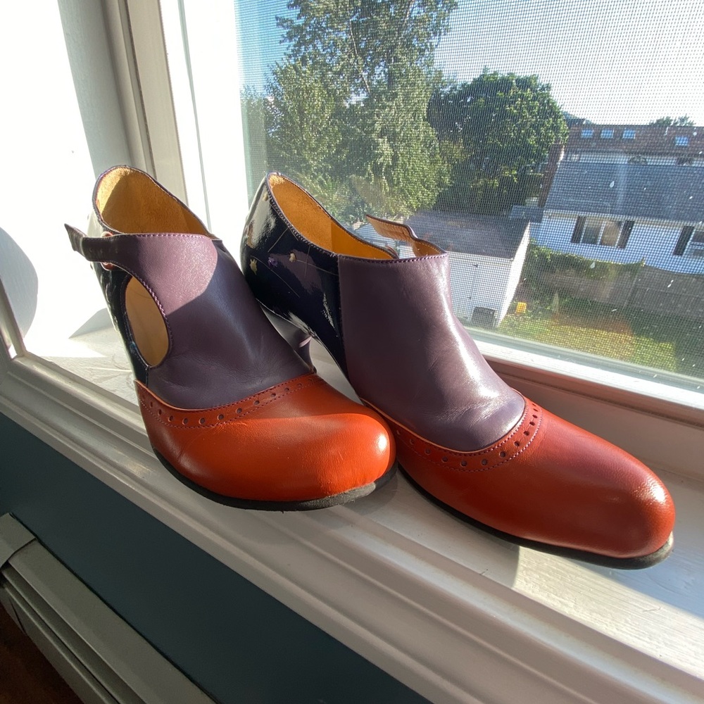 Fluevog Bellevue Ella Baker Brogued Heel with Cutout
